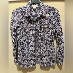 Ariat Navy and White Floral Men's Shirt